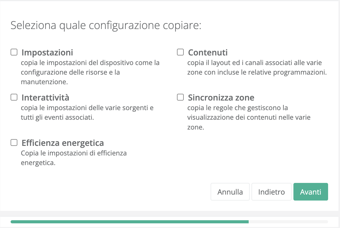 Selezione configurazione
